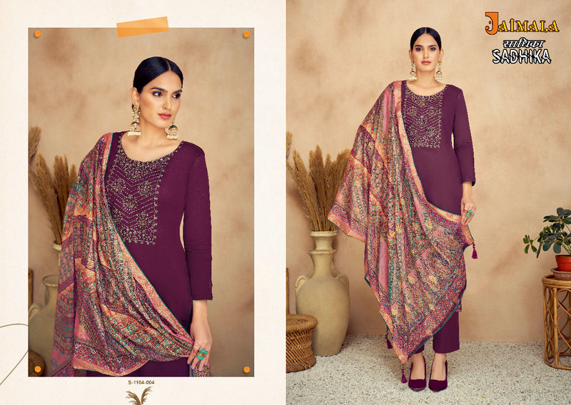 Alok Suit Sadhika Jam Cotton Dyed With Fancy Embroidery And Swarovski Diamond Work Stylish Salwar Kameez