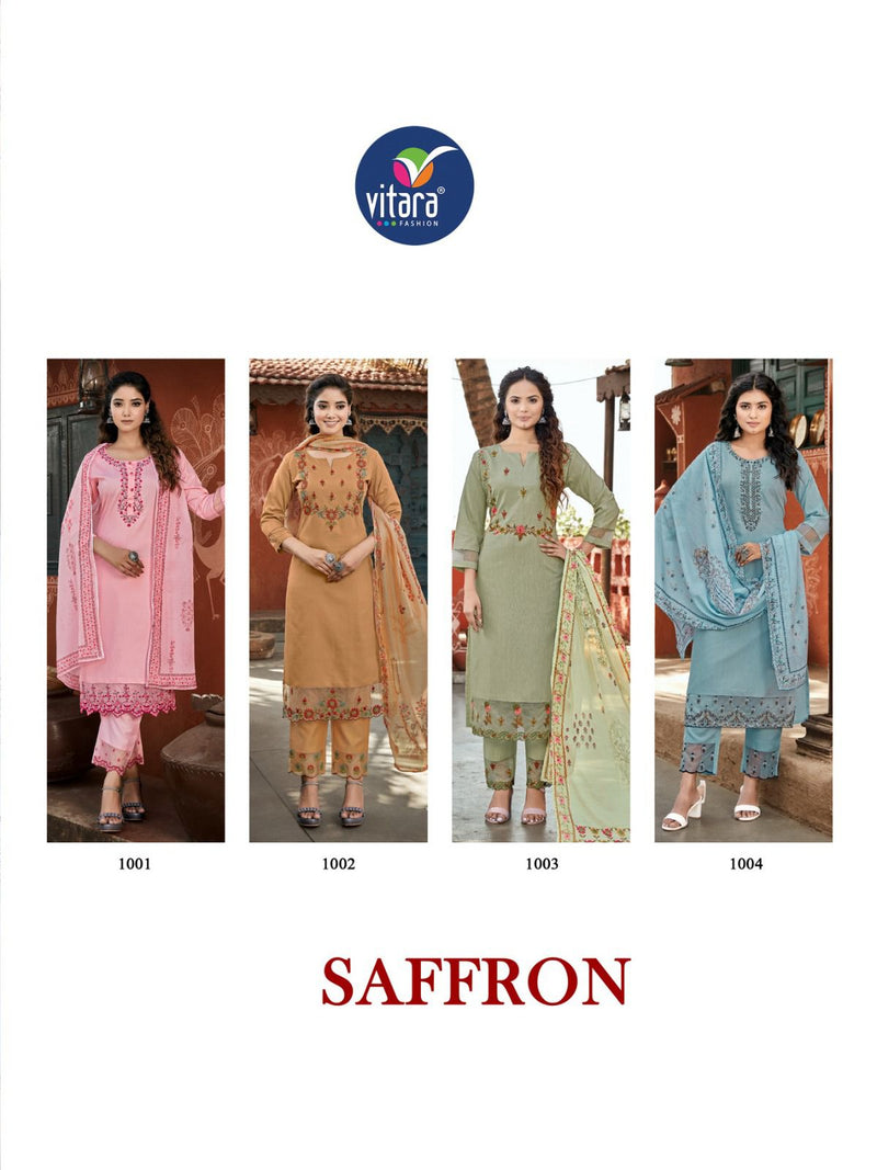 Vitara Fashion Saffron Embroidery Fancy Designer Partywear Kurti