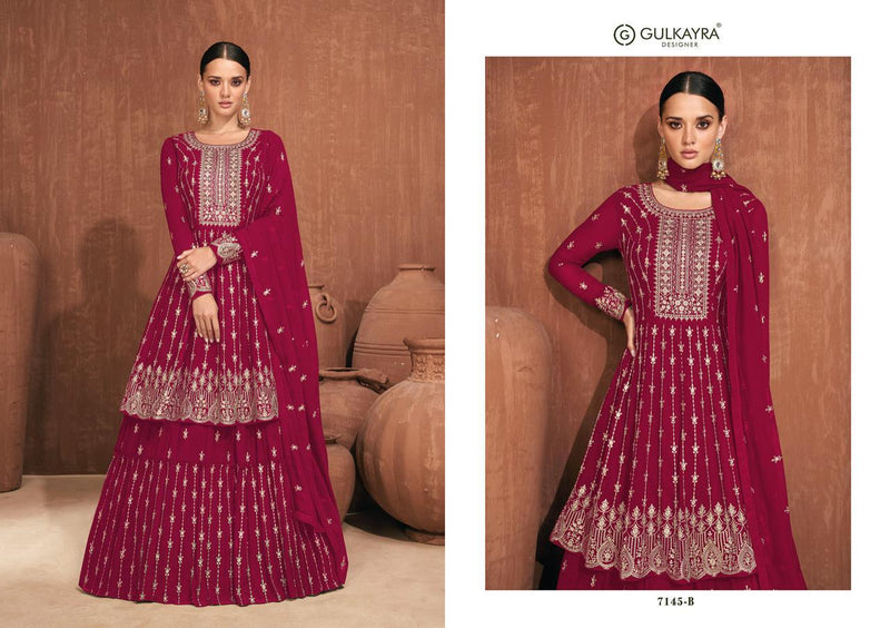 Gulkayra Dno 7145 A To D Georgette With Heavy Embroidery work Stylish designer Party Wear Kurti