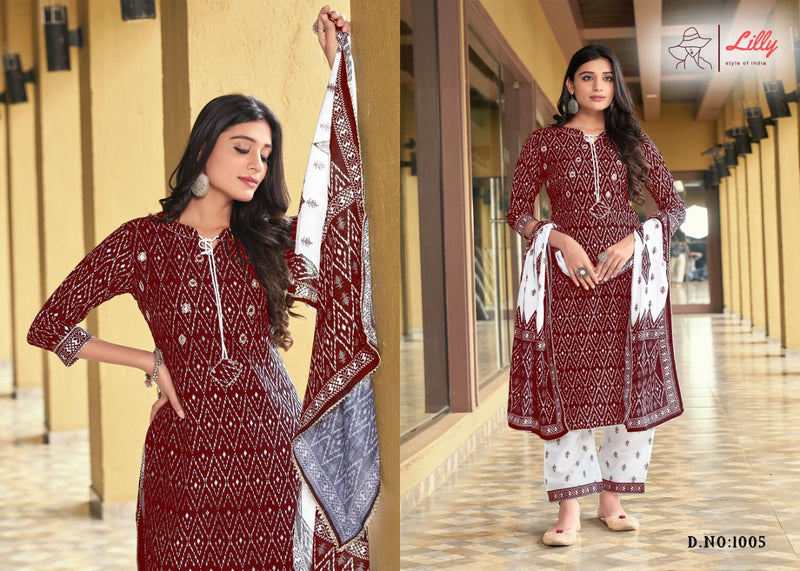 Lily Style Of India Sakira Nx Muslin Festive Wear Readymade Salwar Suits With Digital Print