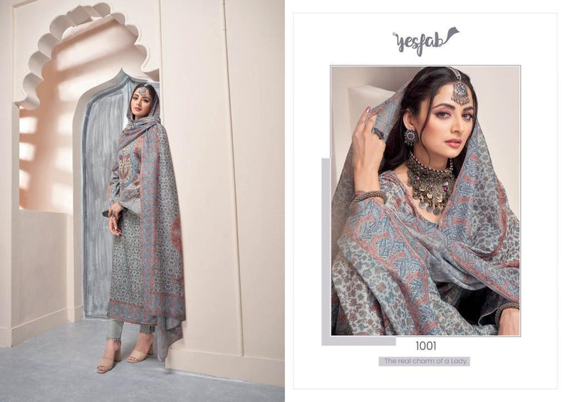 Yesfab Samaa Satin Digital Printed Pakistani Style Party  Wear Salwar Suits