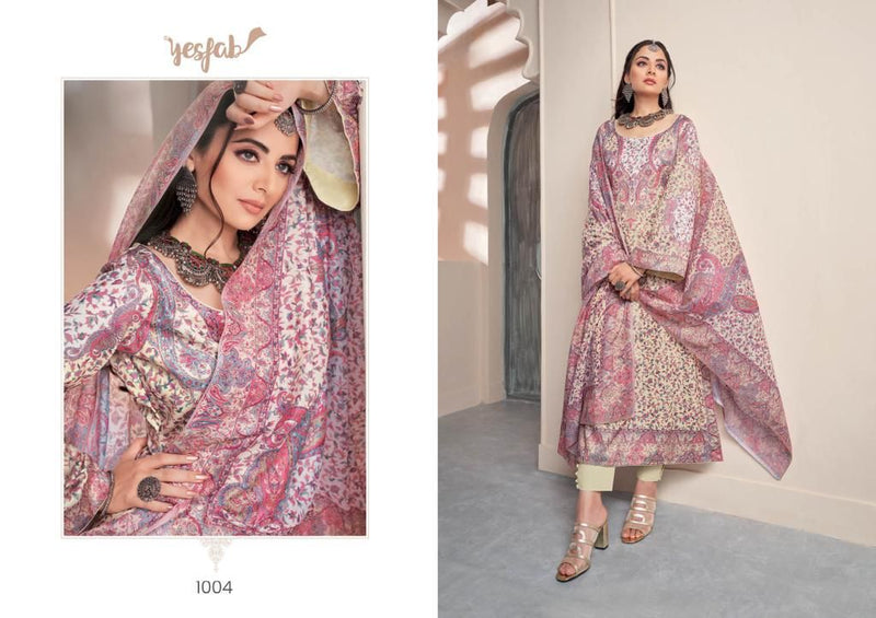 Yesfab Samaa Satin Digital Printed Pakistani Style Party  Wear Salwar Suits