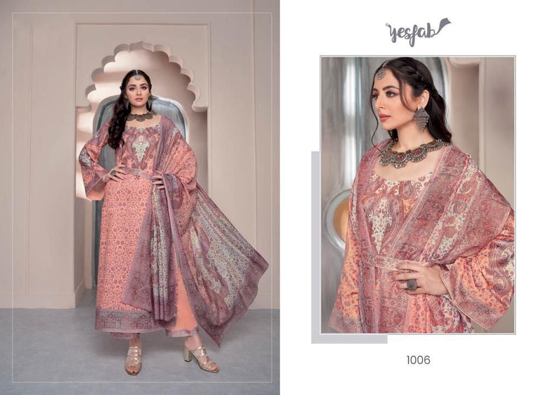 Yesfab Samaa Satin Digital Printed Pakistani Style Party  Wear Salwar Suits