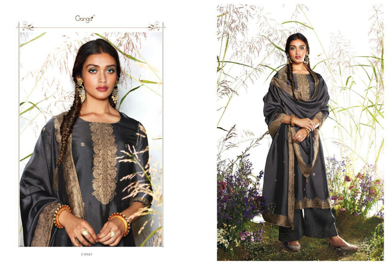 Ganga Samyati Viscose Silk Designer Party Wear Salwar Suits With Heavy Embroidery