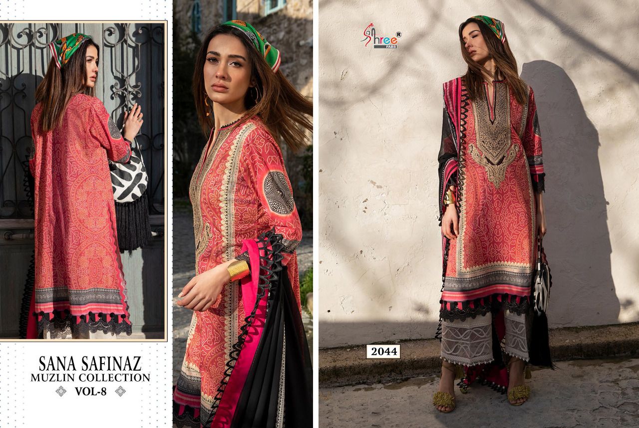 Shree Fabs Sana Safinaz Muzlin Collection Vol 8 Pakistani Style Cotton Salwar Suits