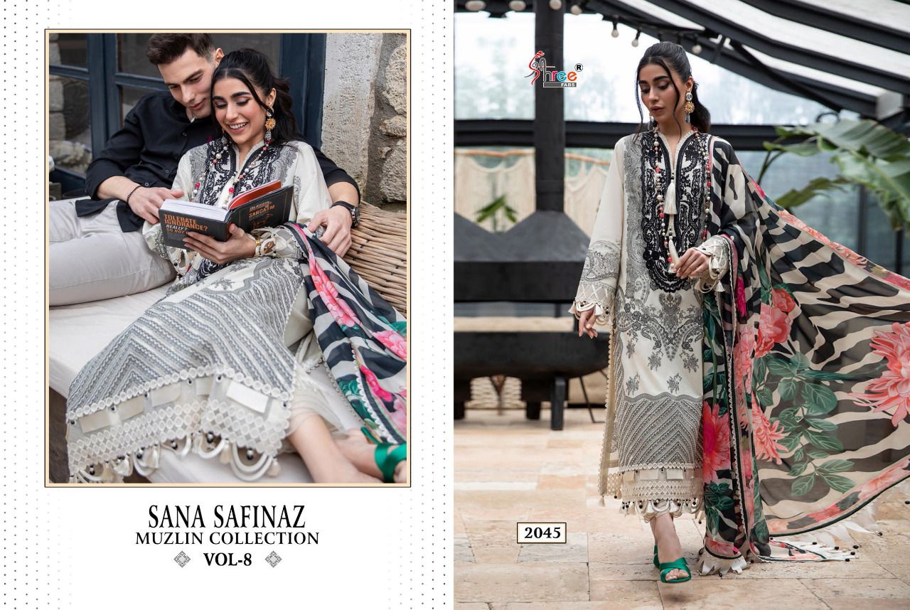 Shree Fabs Sana Safinaz Muzlin Collection Vol 8 Pakistani Style Cotton Salwar Suits