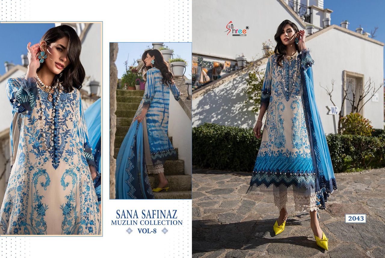 Shree Fabs Sana Safinaz Muzlin Collection Vol 8 Pakistani Style Cotton Salwar Suits