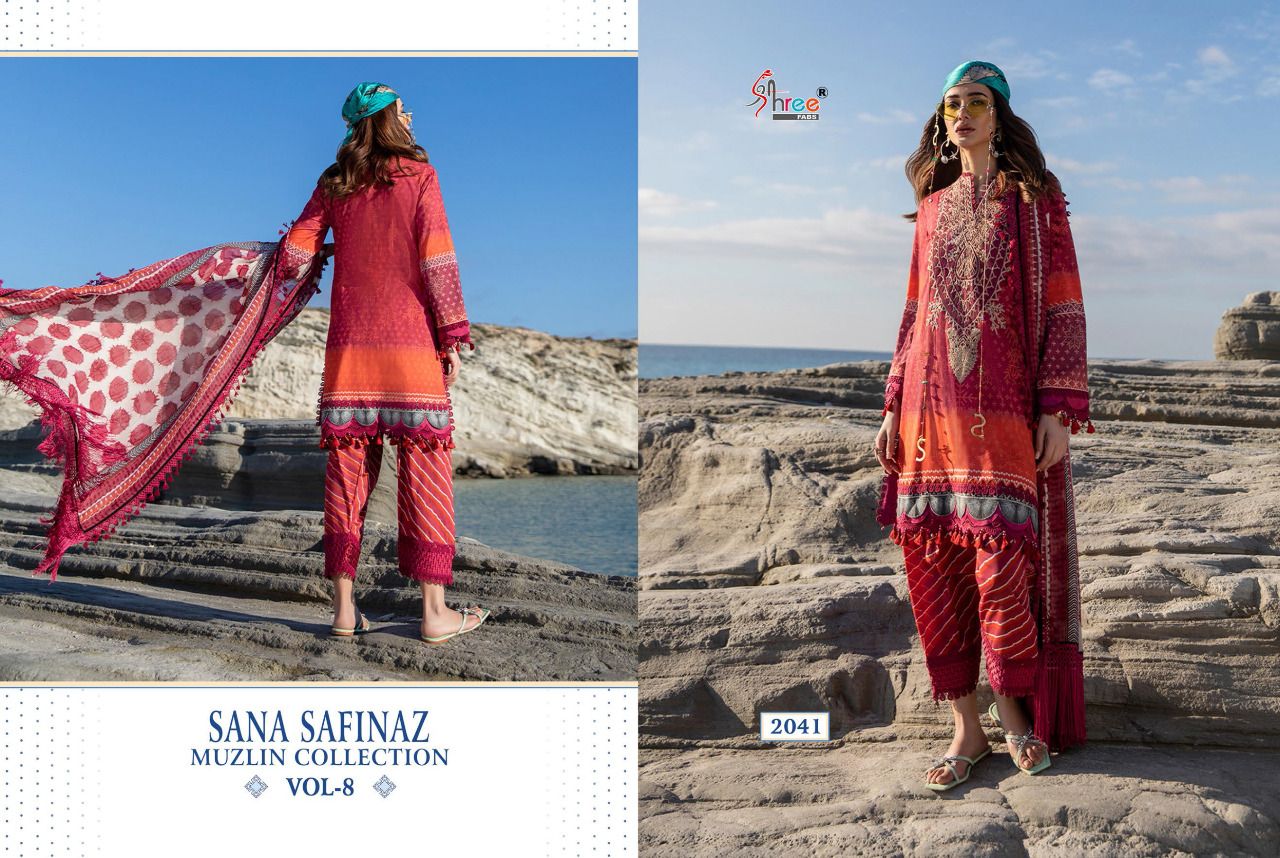 Shree Fabs Sana Safinaz Muzlin Collection Vol 8 Pakistani Style Cotton Salwar Suits