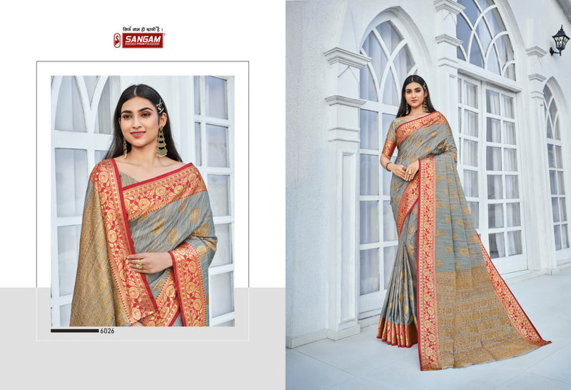 Sangam Print Pranavi Cotton Handloom Beautiful Party Wear Sarees