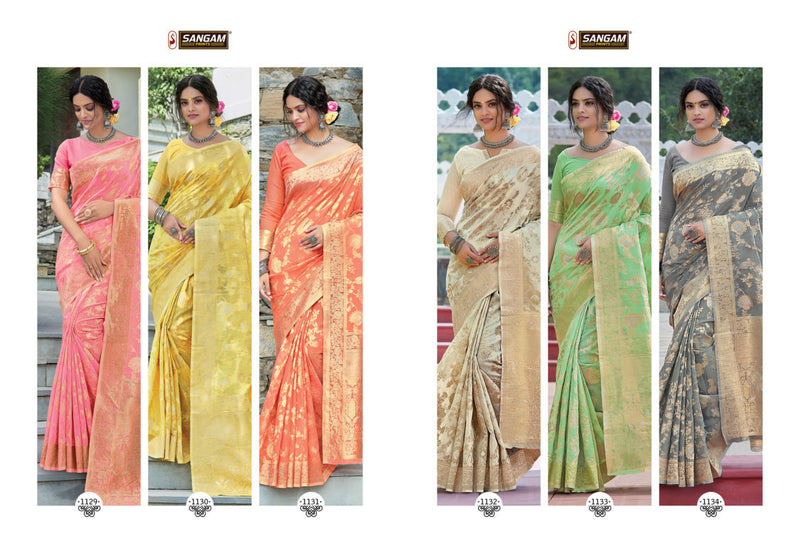 Sangam Prints Avyukta Linen Weaving Work Fancy Saree