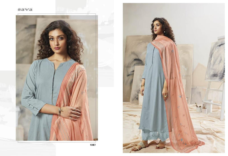 Ganga Sava Mirari Linen Cotton Embroidered Party Wear Salwar Kameez