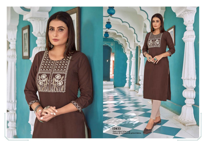 Kalaroop Kajree Fashion Seagull Vol 4 Rayon Sequence Cotton Embroidery Work Fancy Designer Kurti