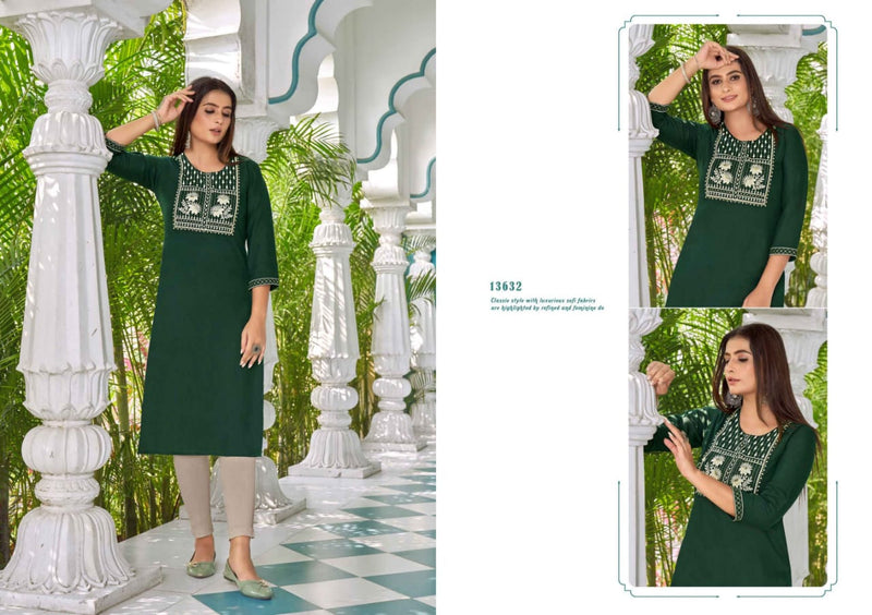 Kalaroop Kajree Fashion Seagull Vol 4 Rayon Sequence Cotton Embroidery Work Fancy Designer Kurti