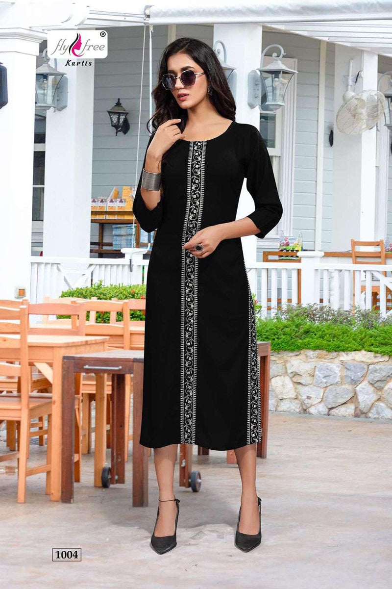 Fly Free Sehnaz Rayon Fancy Stylish Exclusive Party Wear Kurtis