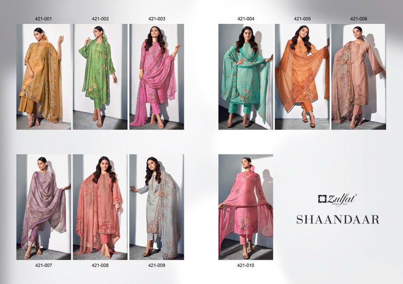 Zulfat Designer Suits Shaandaar Cotton With Digital Print Party Wear Salwar Suits