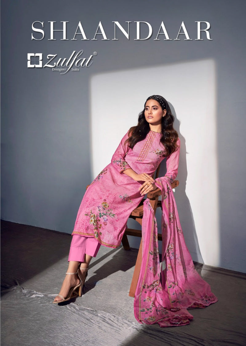 Zulfat Designer Suits Shaandaar Cotton With Digital Print Party Wear Salwar Suits