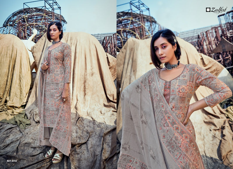 Zulfat Designer Suits Shades Cotton Fancy Stylish Printed Party Wear Salwar Suits