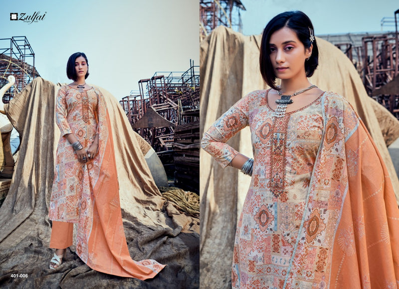 Zulfat Designer Suits Shades Cotton Fancy Stylish Printed Party Wear Salwar Suits