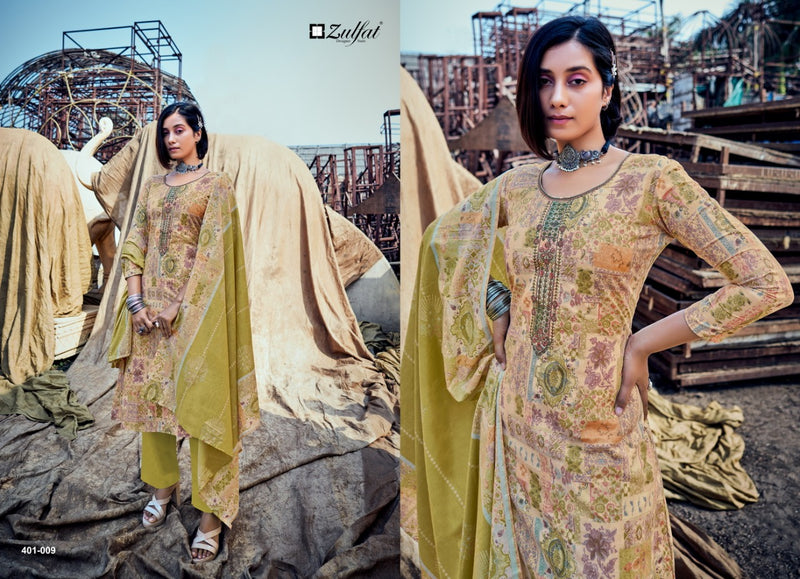 Zulfat Designer Suits Shades Cotton Fancy Stylish Printed Party Wear Salwar Suits