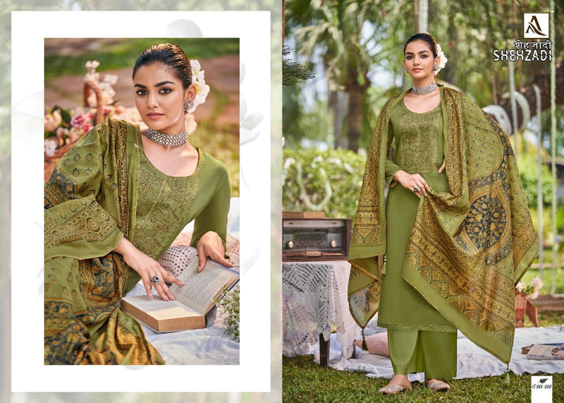 Alok Suits Shehzadi Jam Cotton Festive Wear Salwar Kameez With Fancy Embroidery