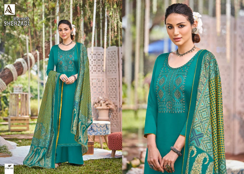 Alok Suits Shehzadi Jam Cotton Festive Wear Salwar Kameez With Fancy Embroidery