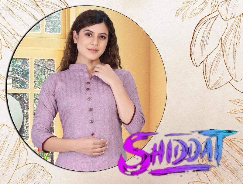 Riyaa Shiddat Vol 1 Rayon Embroidered Casual Wear Fancy Straight Kurtis