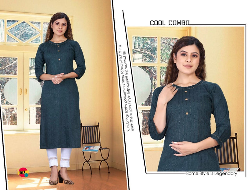 Riyaa Shiddat Vol 1 Rayon Embroidered Casual Wear Fancy Straight Kurtis