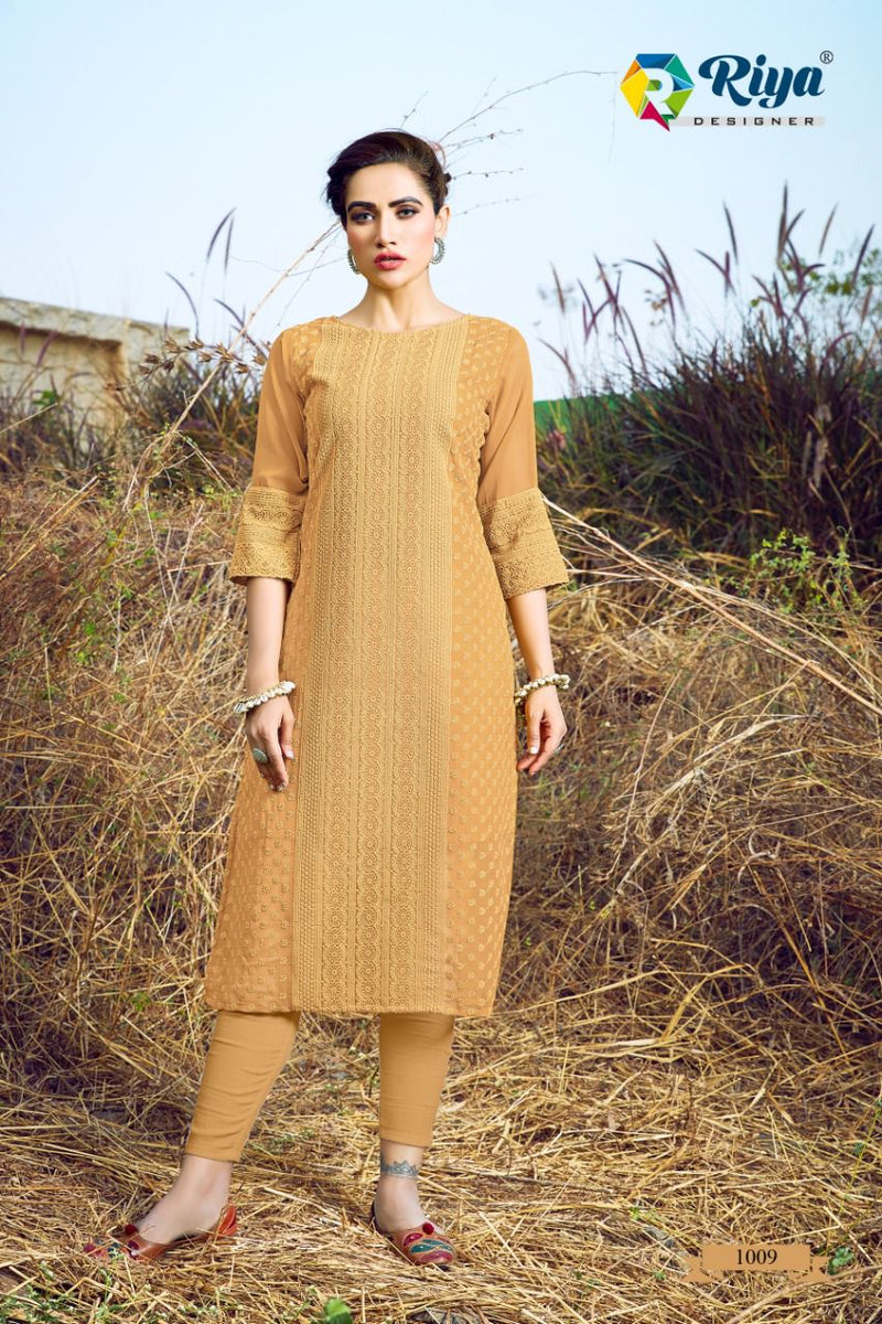 Riya Designer Shifali Pure Georgette Fancy Casual Wear Kurtis