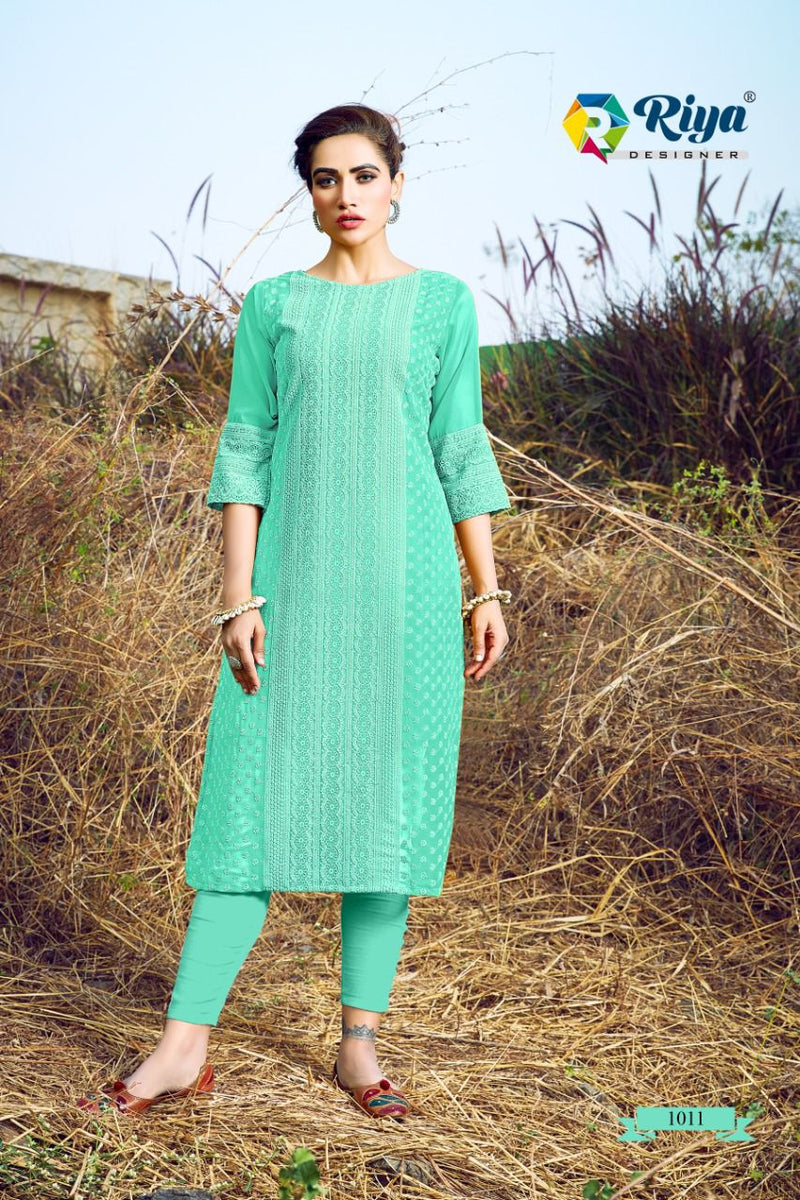 Riya Designer Shifali Pure Georgette Fancy Casual Wear Kurtis