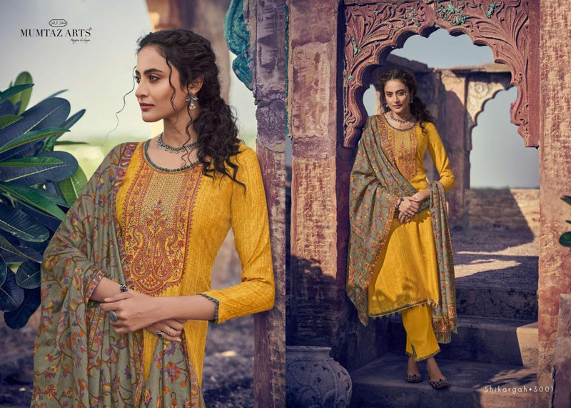 Mumtaz Arts Shikargah Jam Satin Wedding Wear Salwar Suits With Digital Print & Kashmiri  Embroidery Work