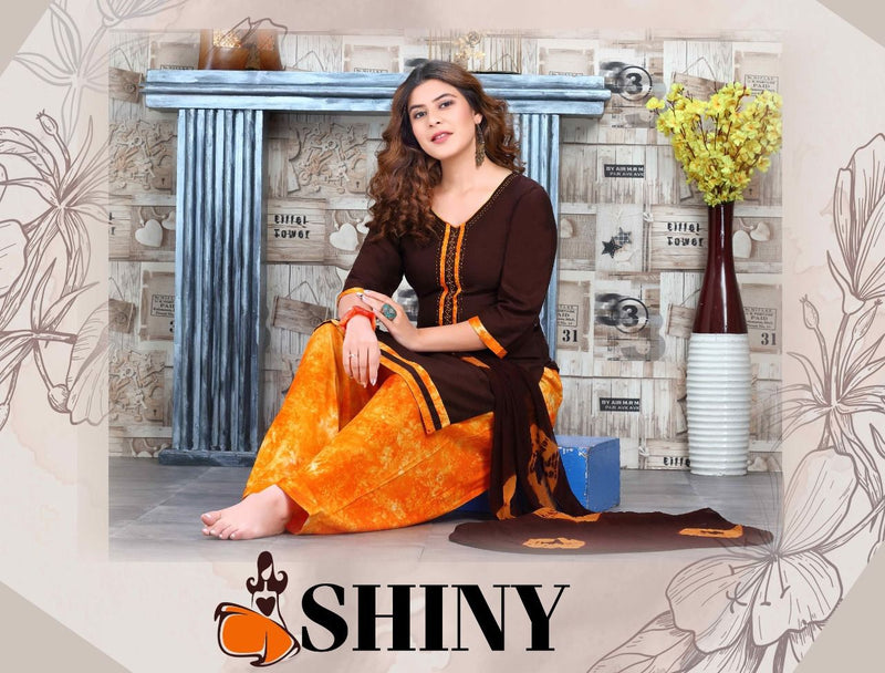 Beauty Queen Shiny Vol 1 Rayon Patiyala Style Kurtis With Bottom & Dupatta