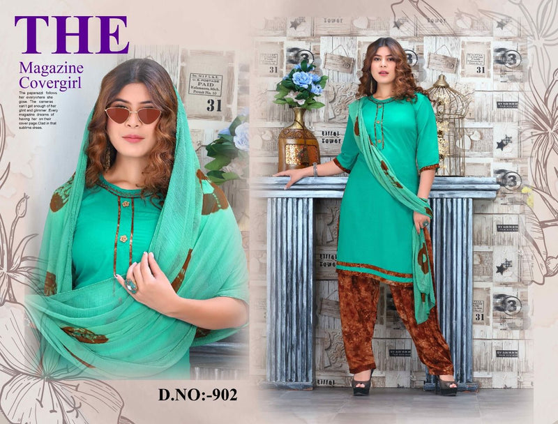 Beauty Queen Shiny Vol 1 Rayon Patiyala Style Kurtis With Bottom & Dupatta