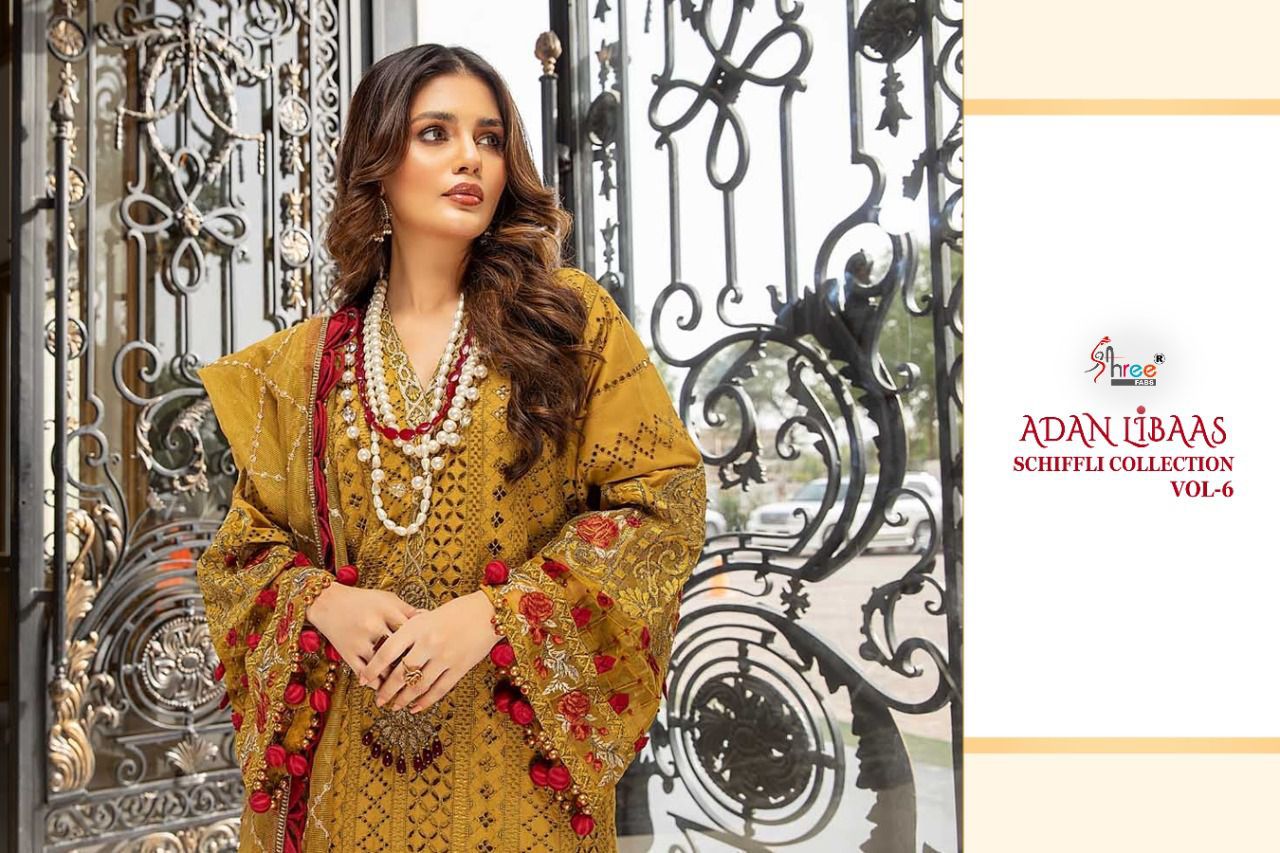 Shree Fabs Adan Libaas Schiffli Collection Vol 6 Pure Lawn Cotton Pakistani Salwar Kameez