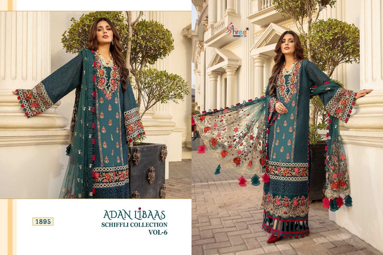 Shree Fabs Adan Libaas Schiffli Collection Vol 6 Pure Lawn Cotton Pakistani Salwar Kameez