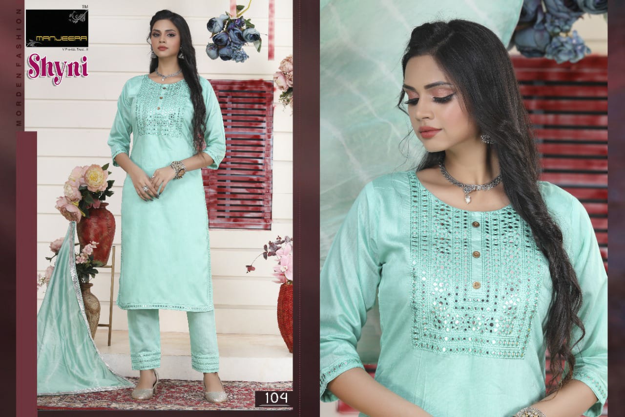 Manjeera Fashion Shyni Chanderi Silk With Beautiful Work Stylish Designer Casual Look Kurti