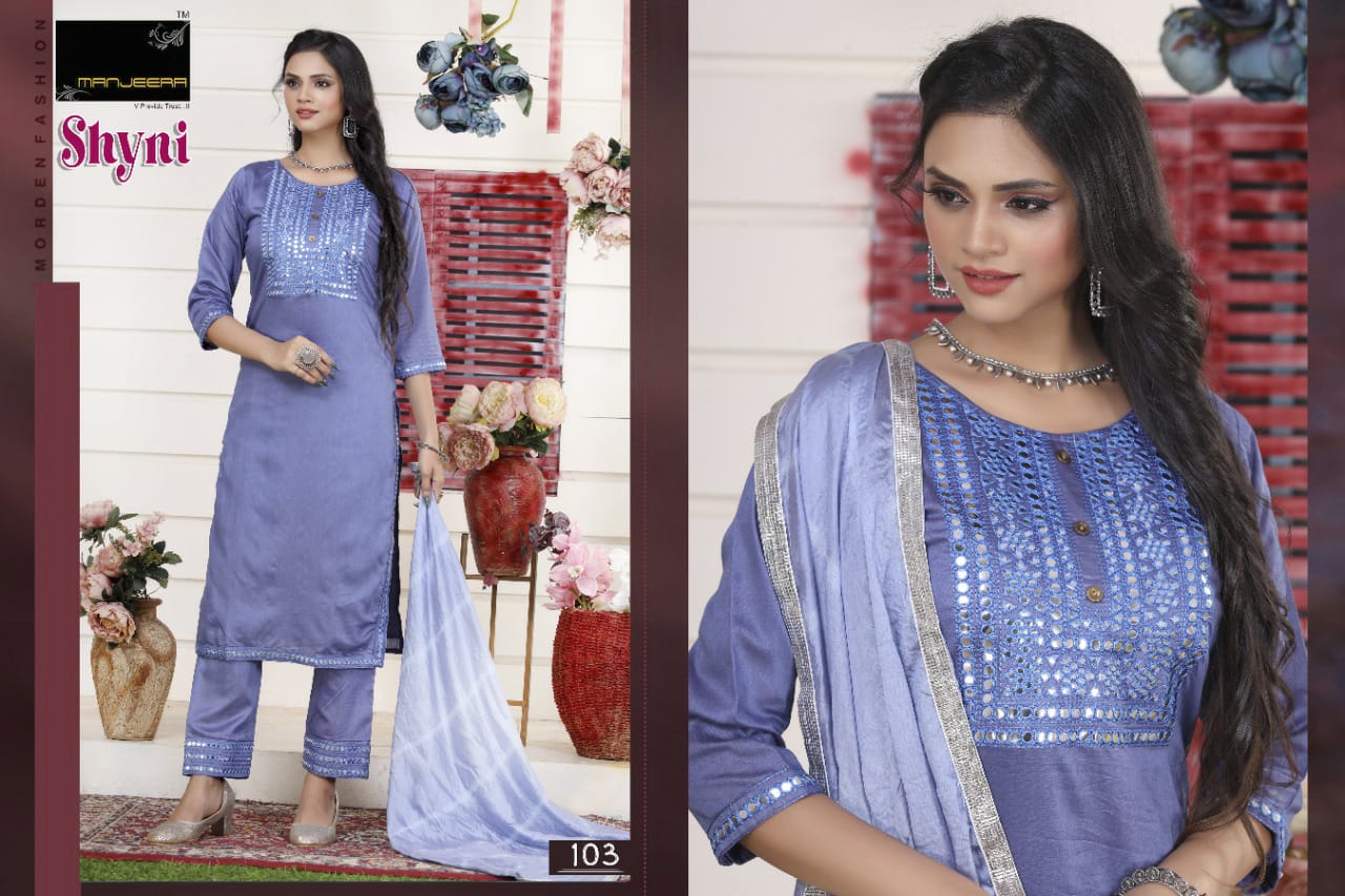 Manjeera Fashion Shyni Chanderi Silk With Beautiful Work Stylish Designer Casual Look Kurti