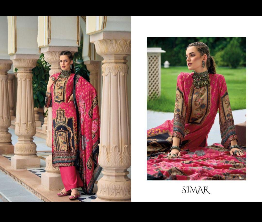 Simar Elen Vol 2 Viscose Modal Silk Printed With Heavy Embroidery Work Stylish Designer Pakistani Salwar Kameez