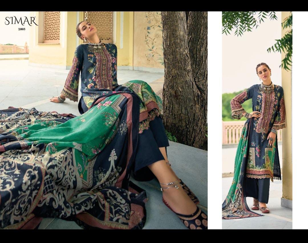 Simar Elen Vol 2 Viscose Modal Silk Printed With Heavy Embroidery Work Stylish Designer Pakistani Salwar Kameez