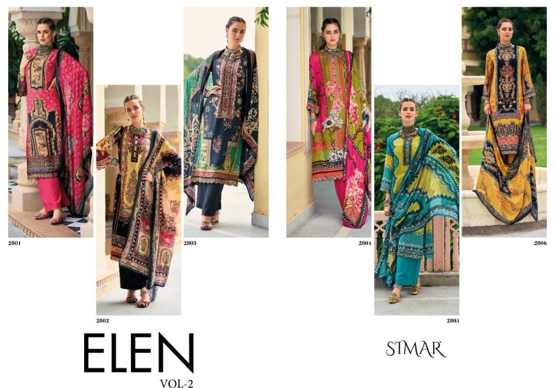 Simar Elen Vol 2 Viscose Modal Silk Printed With Heavy Embroidery Work Stylish Designer Pakistani Salwar Kameez