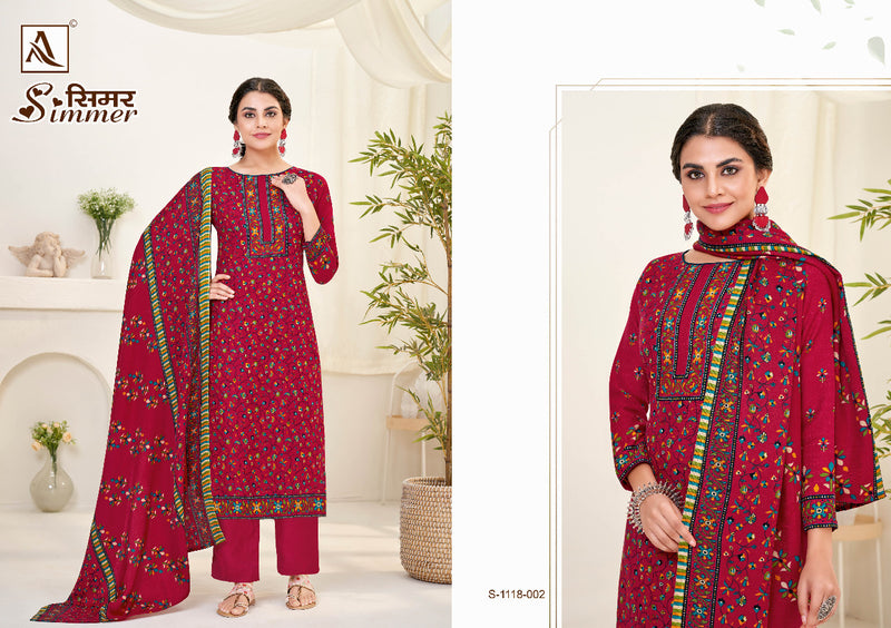 Alok Suit Simmer Pashmina With Fancy Work Stylish Designer Casual Wear Salwar Kameez