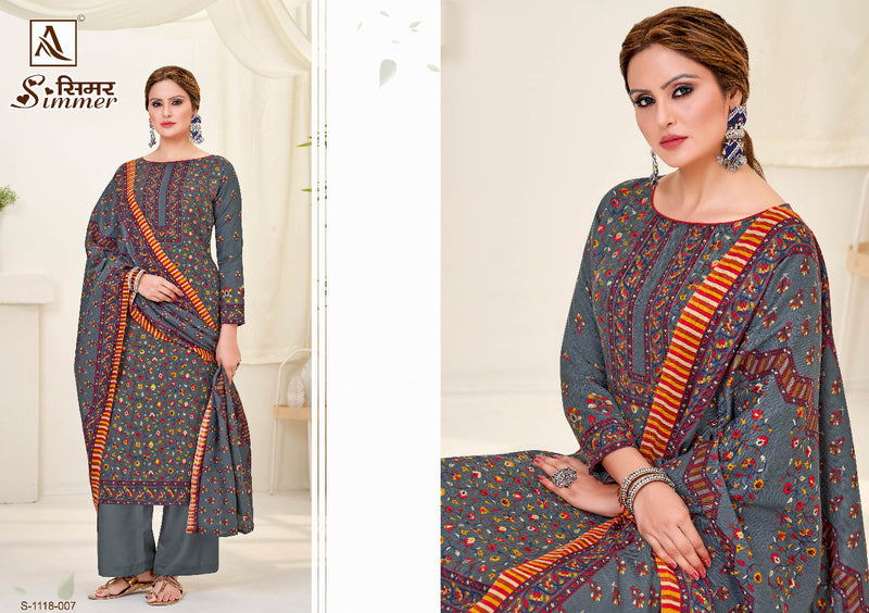 Alok Suit Simmer Pashmina With Fancy Work Stylish Designer Casual Wear Salwar Kameez