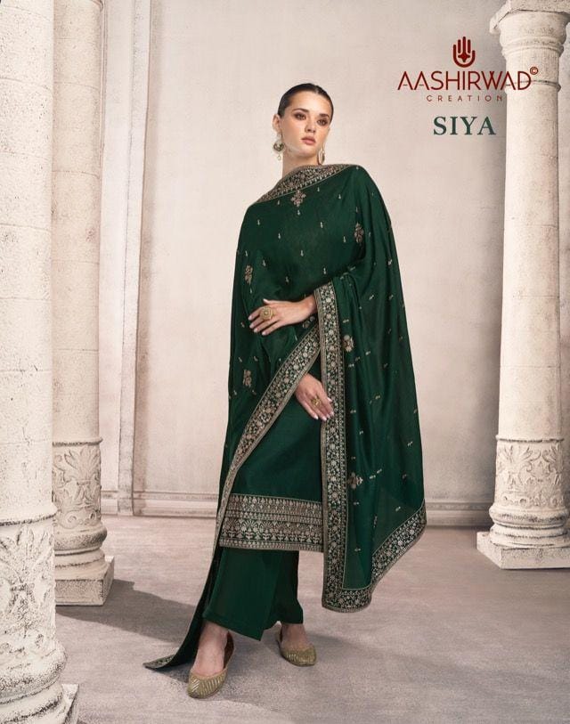 Aashirwad Creation Siya Premium Silk Heavy Embroidered Party Wear Salwar Suits