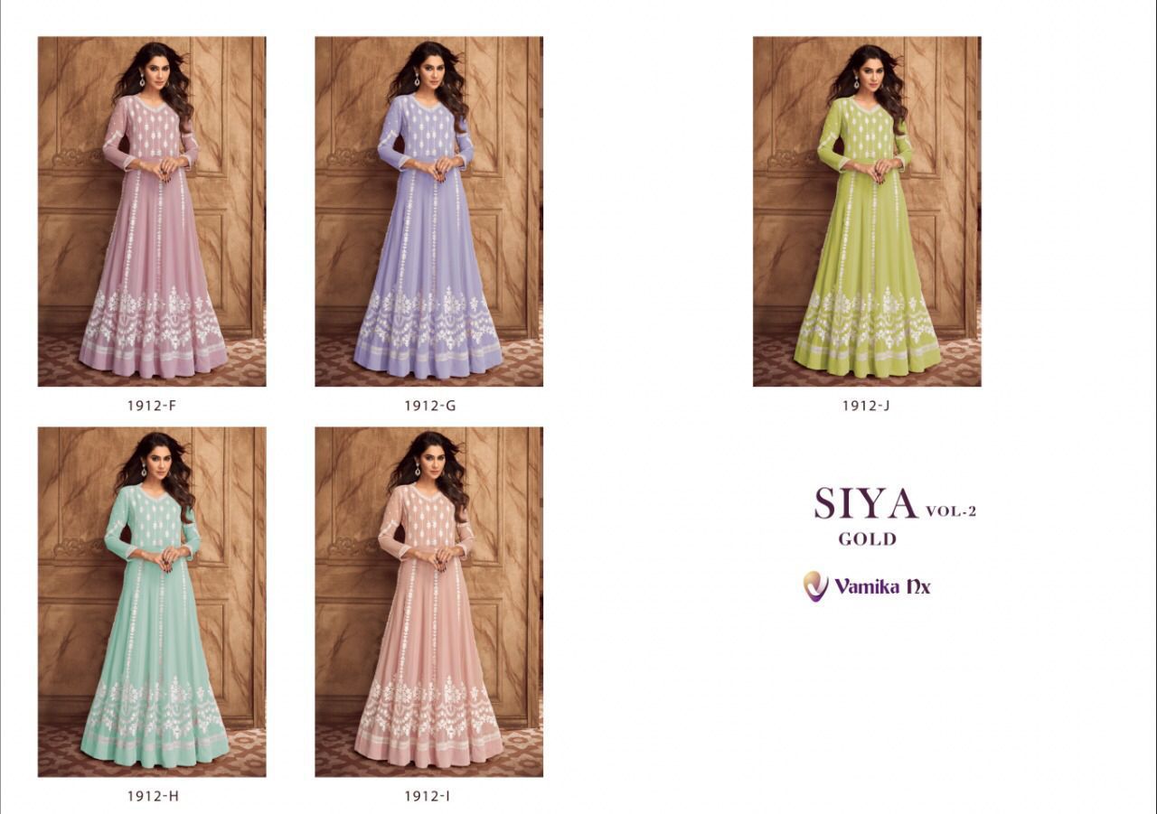 Vamika Siya Vol 2 Georgette Fancy Anarkali Gown Designer Stylish Party Wear Gown