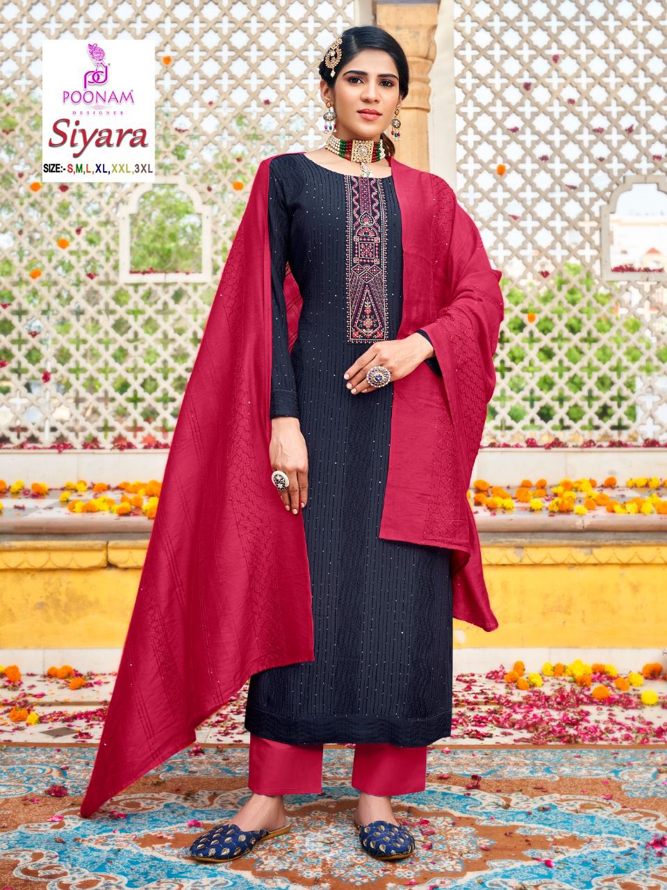 Poonam Designs Siyara Silk With Beautiful Embroidery Work Stylish Designer Festive Wear Fancy Kurti