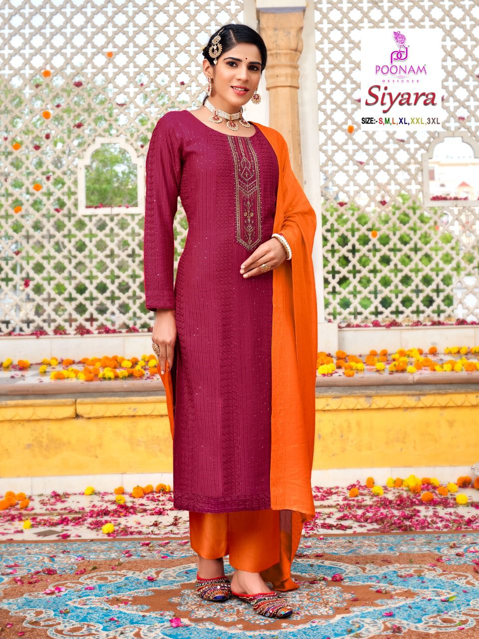 Poonam Designs Siyara Silk With Beautiful Embroidery Work Stylish Designer Festive Wear Fancy Kurti