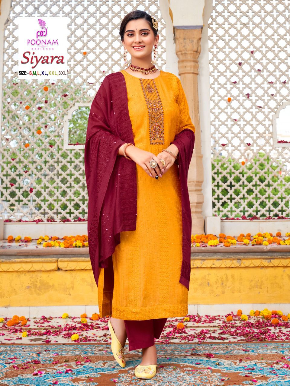 Poonam Designs Siyara Silk With Beautiful Embroidery Work Stylish Designer Festive Wear Fancy Kurti