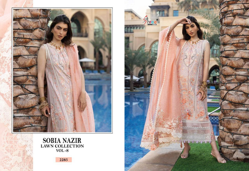 Shree Fabs Sobia Nazir Pure Cotton With Heavy Embroidery Work Stylish Designer Pakistani Party Wear Salwar Kameez