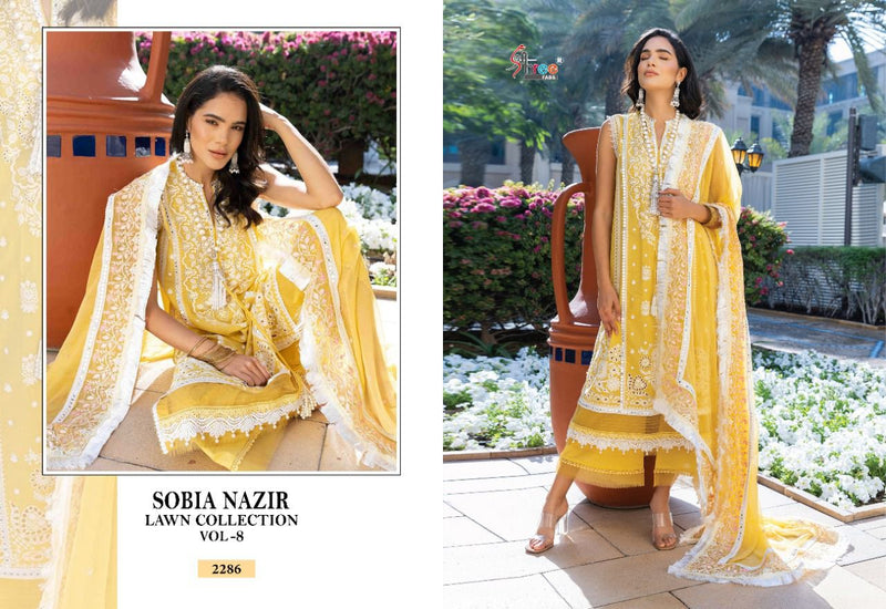 Shree Fabs Sobia Nazir Pure Cotton With Heavy Embroidery Work Stylish Designer Pakistani Party Wear Salwar Kameez