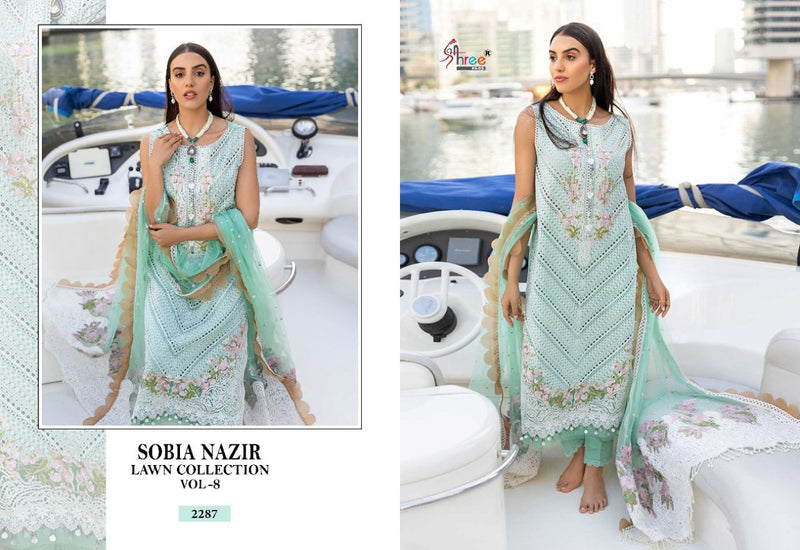 Shree Fabs Sobia Nazir Pure Cotton With Heavy Embroidery Work Stylish Designer Pakistani Party Wear Salwar Kameez