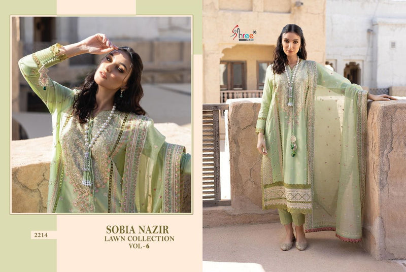 Shree Fabs Sobiya Nazir Lawn Collection Vol 6 Cotton Pakistani Style Party Wear Salwar Suits